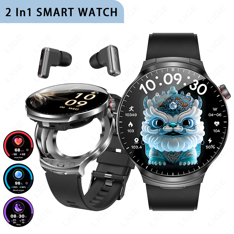 Smartwatch Noise Watches For Men - LIGE New TWS 2 in 1