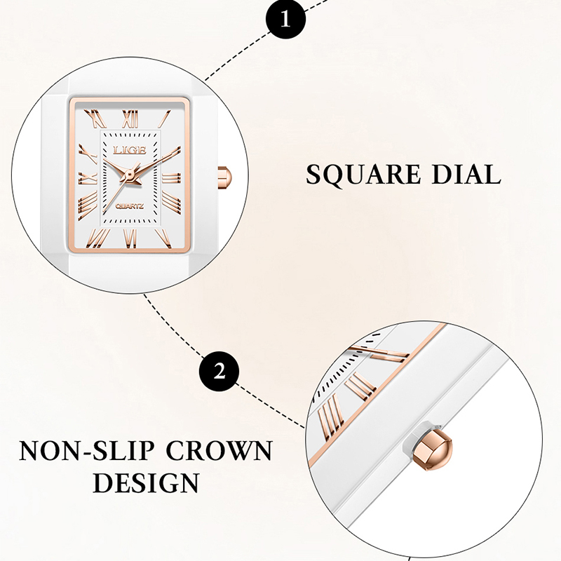 LIGE Watch Women's Wristwatch  - Luxury Ceramic Watch 评论和价格
