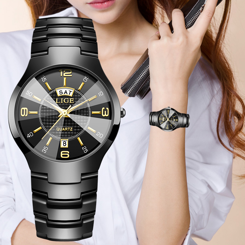 LIGE Fashion Elegant Women's W - Luxury Ceramic Watch 评论和价格
