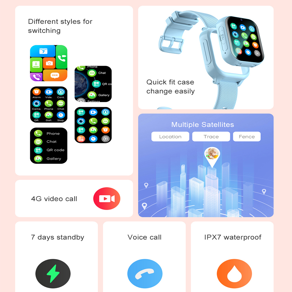 Smart Watch Kids 4G GPS WIFI V - Smartwatch Watches Gift For Boys 评论和价格