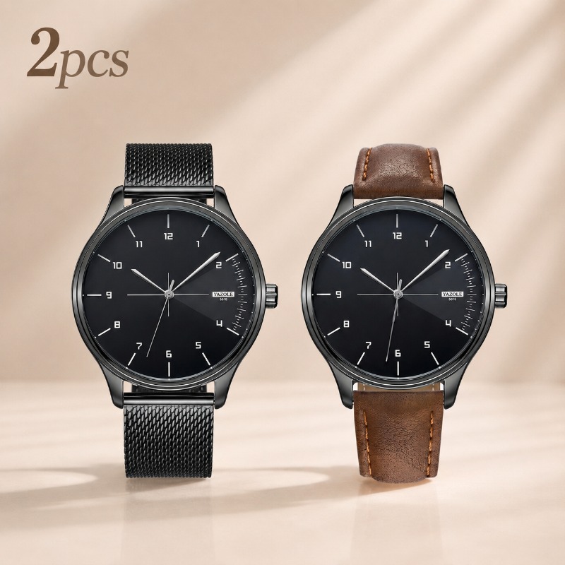 2Pcs YAZOLE Men Business Watch - Smartwatch Watches Best Gift For Men 评论和价格