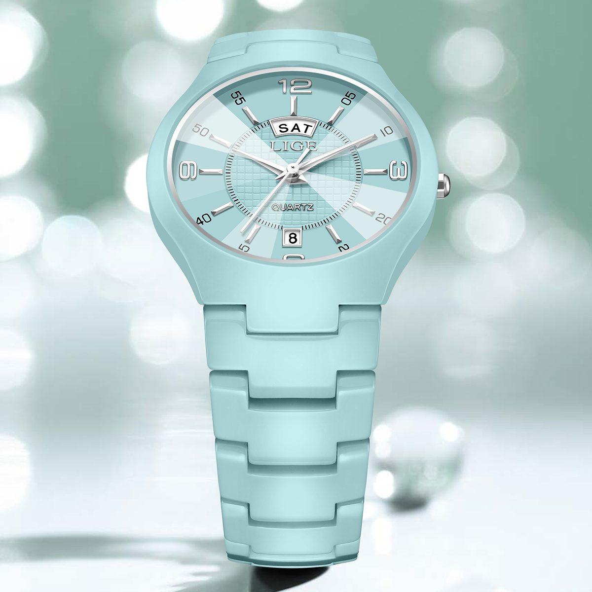 LIGE Elegant Woman Watch Fashi - Luxury Ceramic Watch 评论和价格