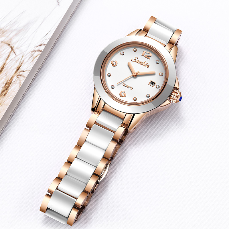 Sunkta Fashion Casual Quartz W - Luxury Ceramic Watch 评论和价格