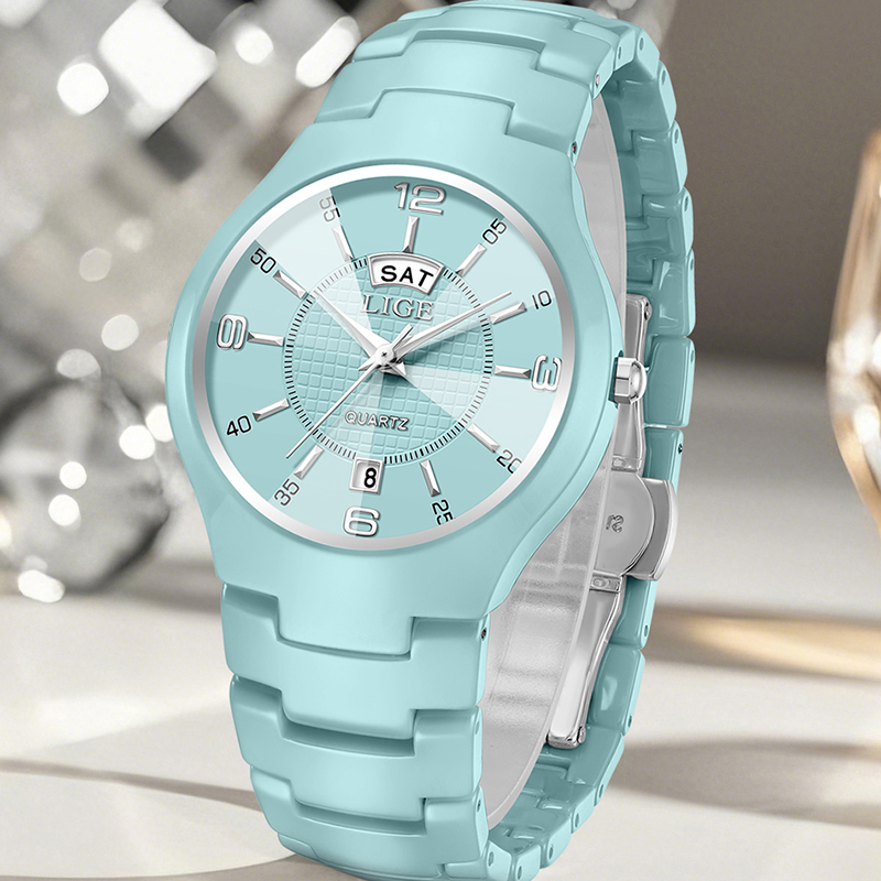 LIGE Women's Wristwatch Luxury - Luxury Ceramic Watch 评论和价格