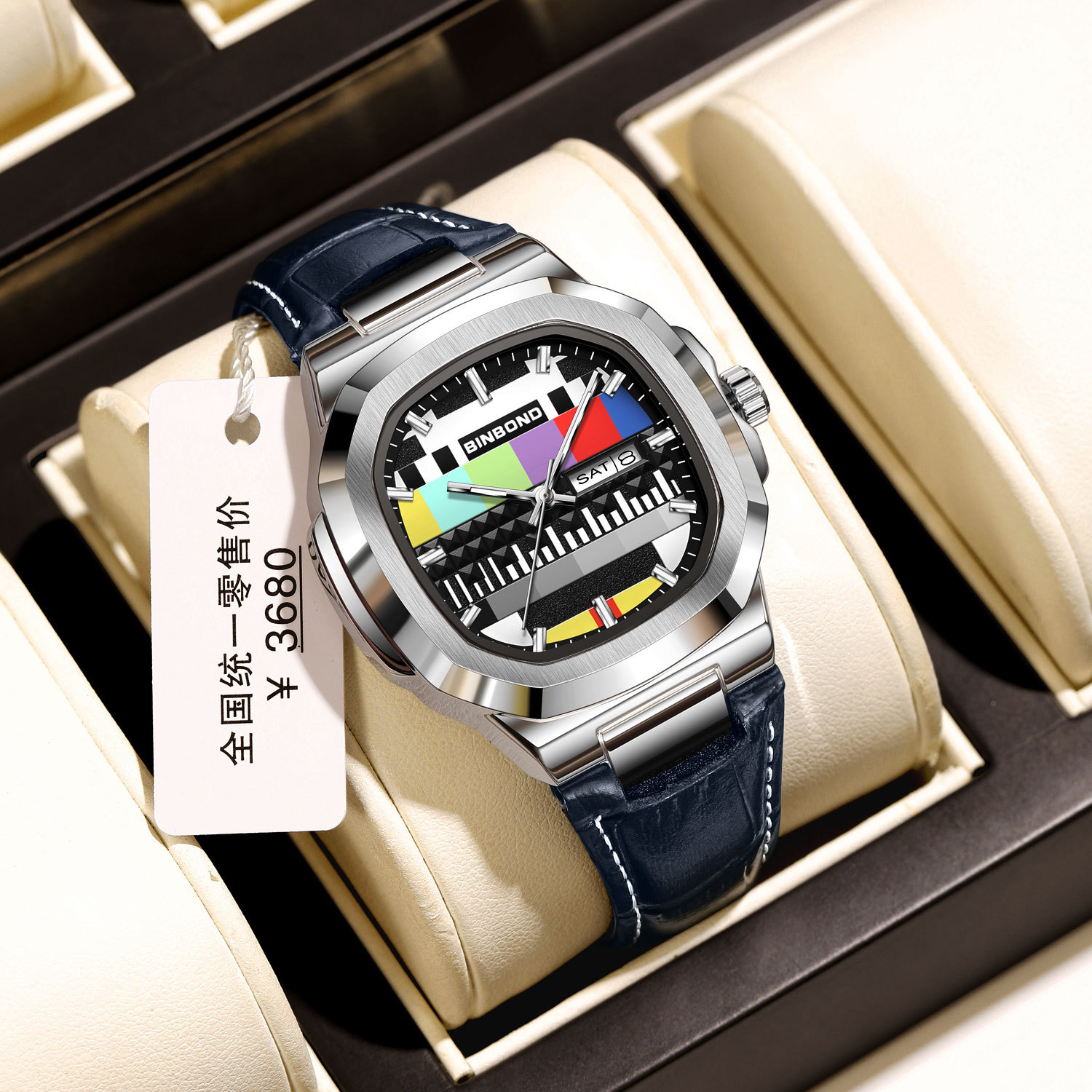 BINBOND  Genuine Square Watch  - Smartwatch Square Watches For Men 评论和价格