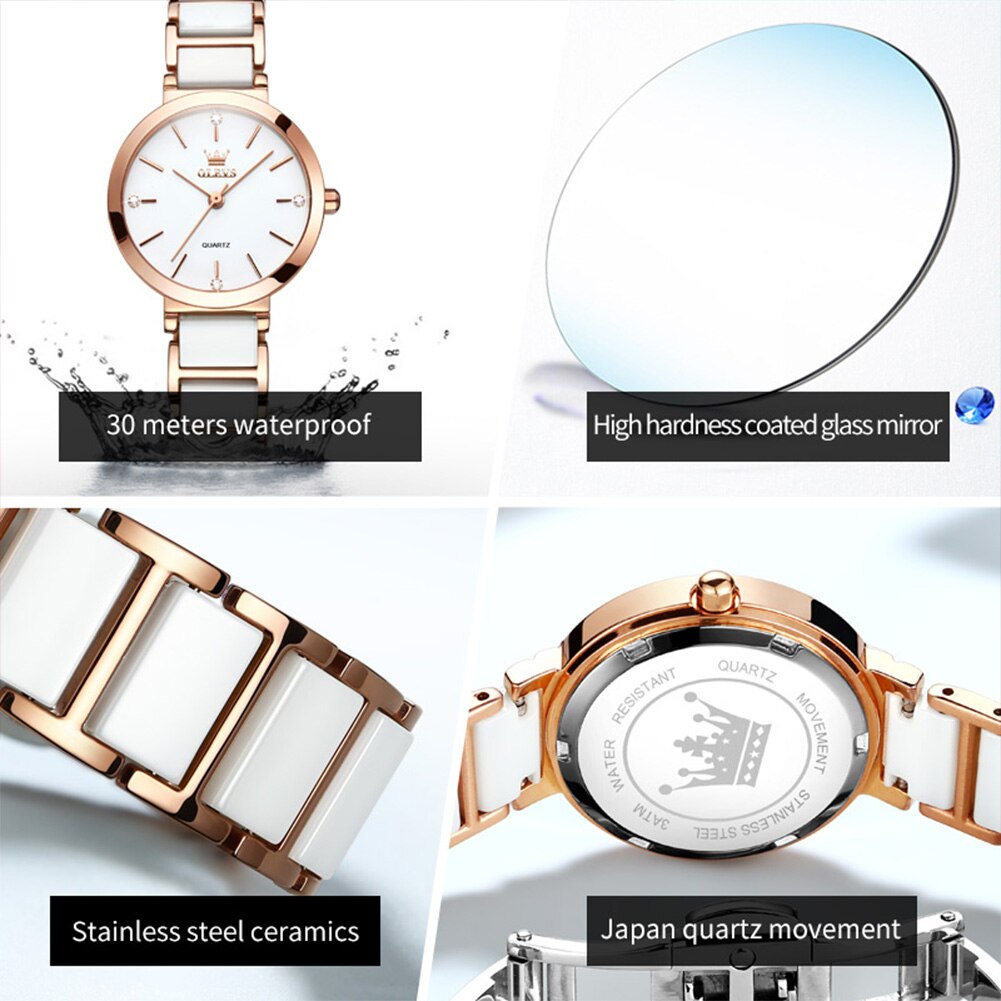 OLEVS Fashion Women Watches Re - Luxury Ceramic Watch 评论和价格